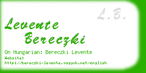 levente bereczki business card